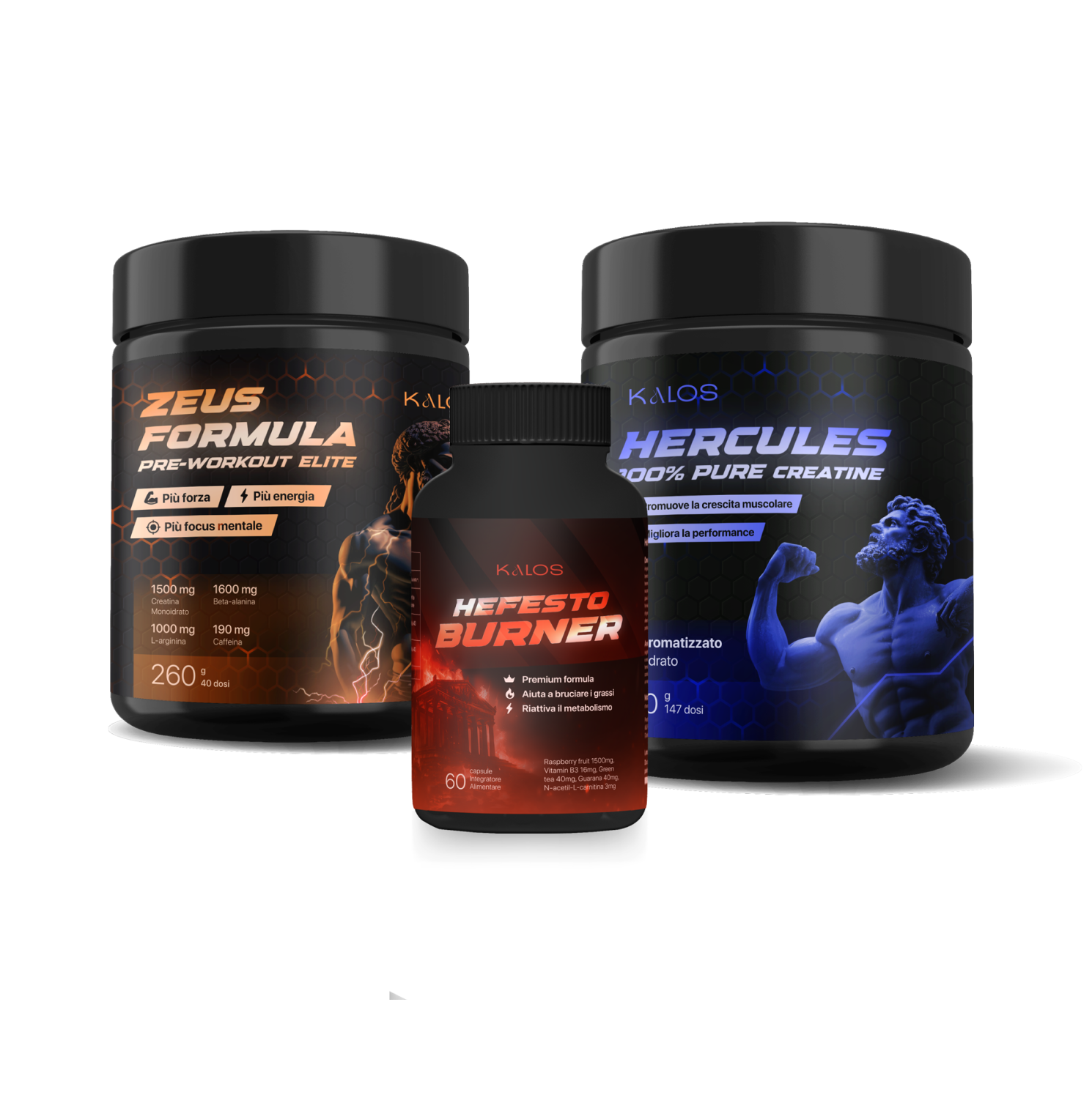 Kalos Super Trio: Creatina, Pre-Workout, Fat Burner